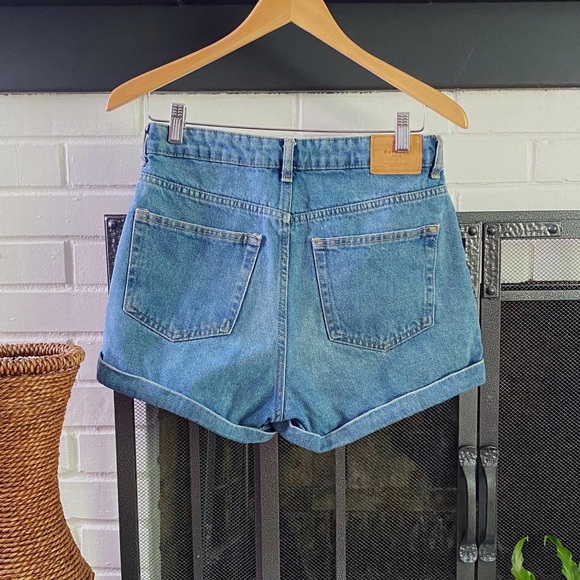 Bershka Roll-up High Rise Denim Shorts - Picture 2 of 9